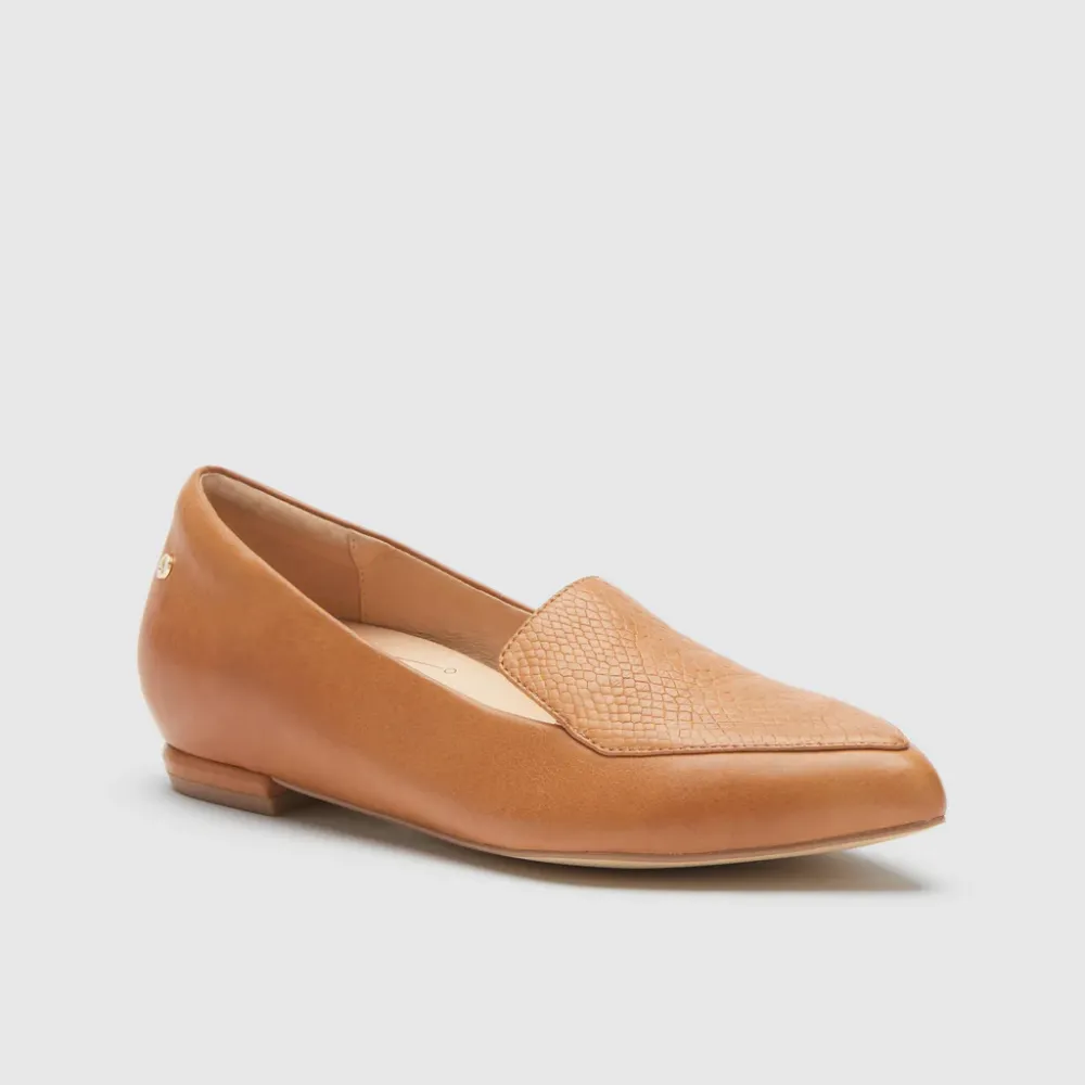 FRANKIE4 Faye Tan Reptile Dress Flats