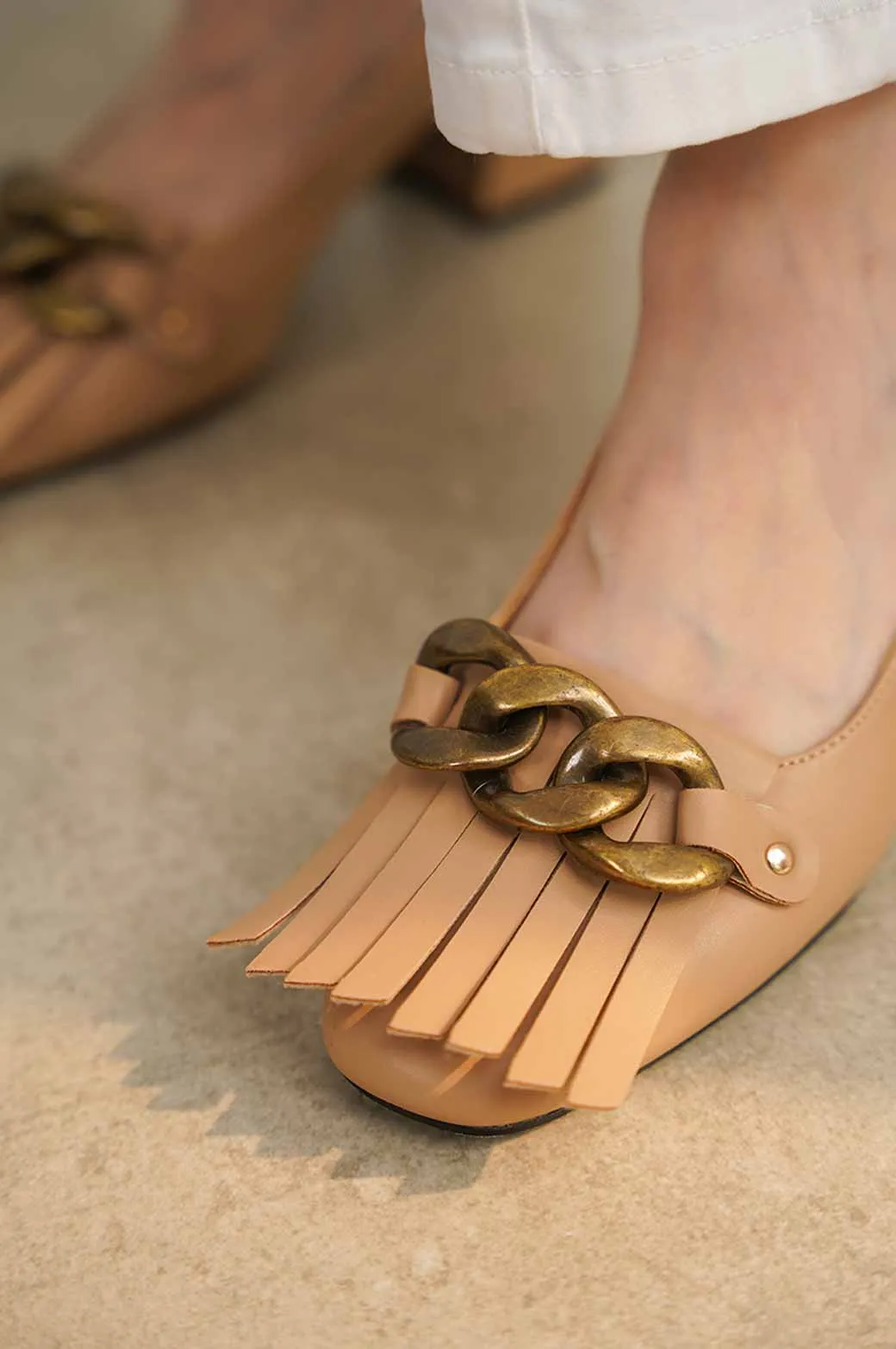 FRINGED BLOCK HEEL