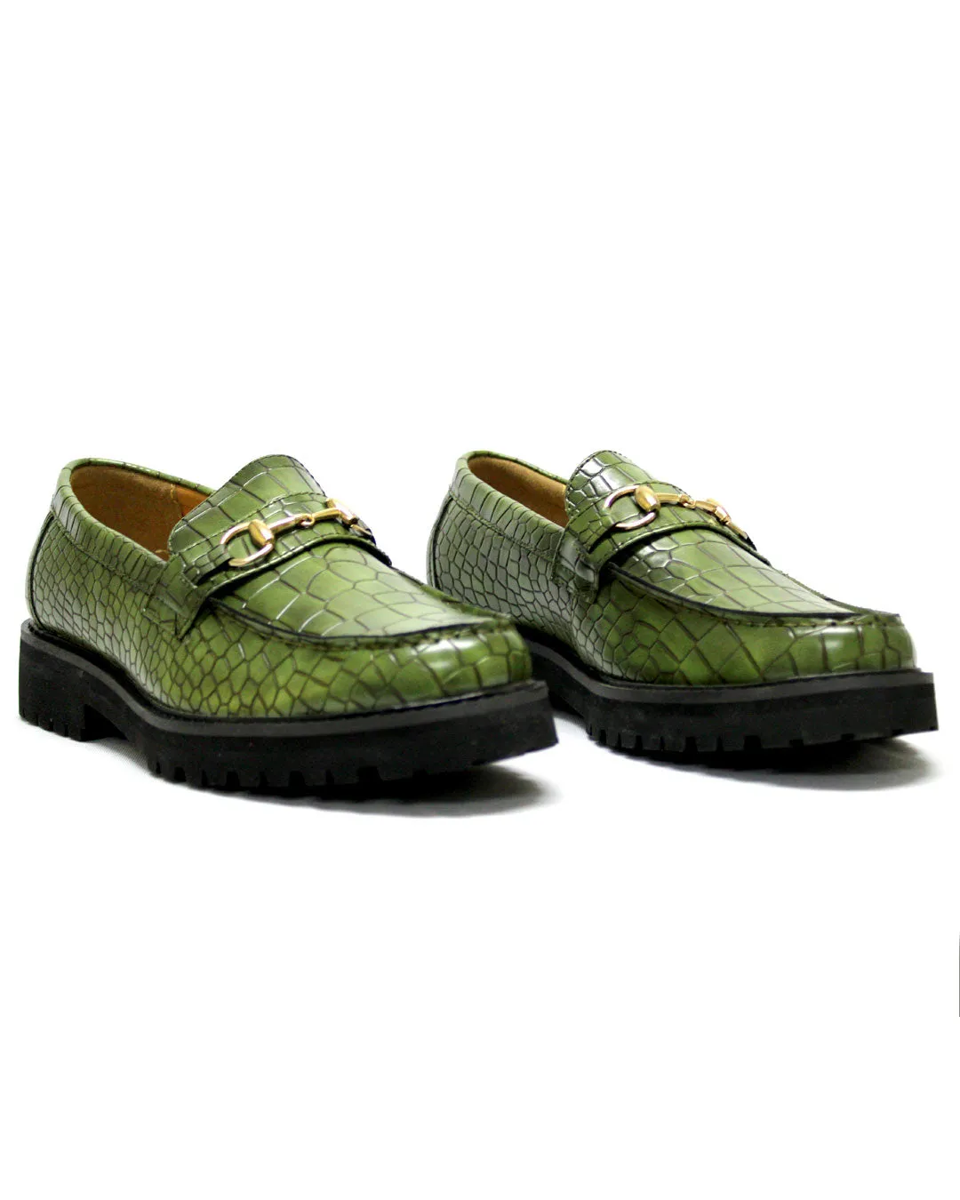 K7 Leather Macro Green Moccasin