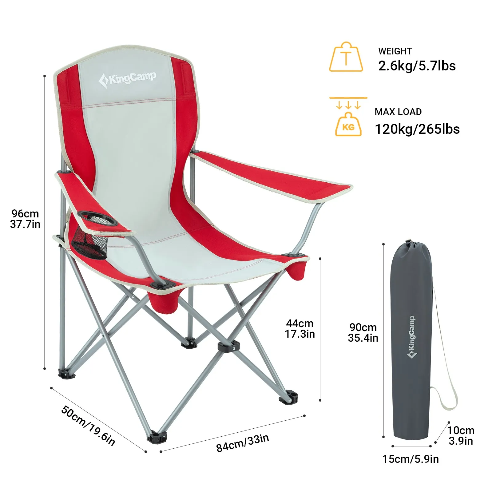 KingCamp Folding Armchair in Steel 2.0