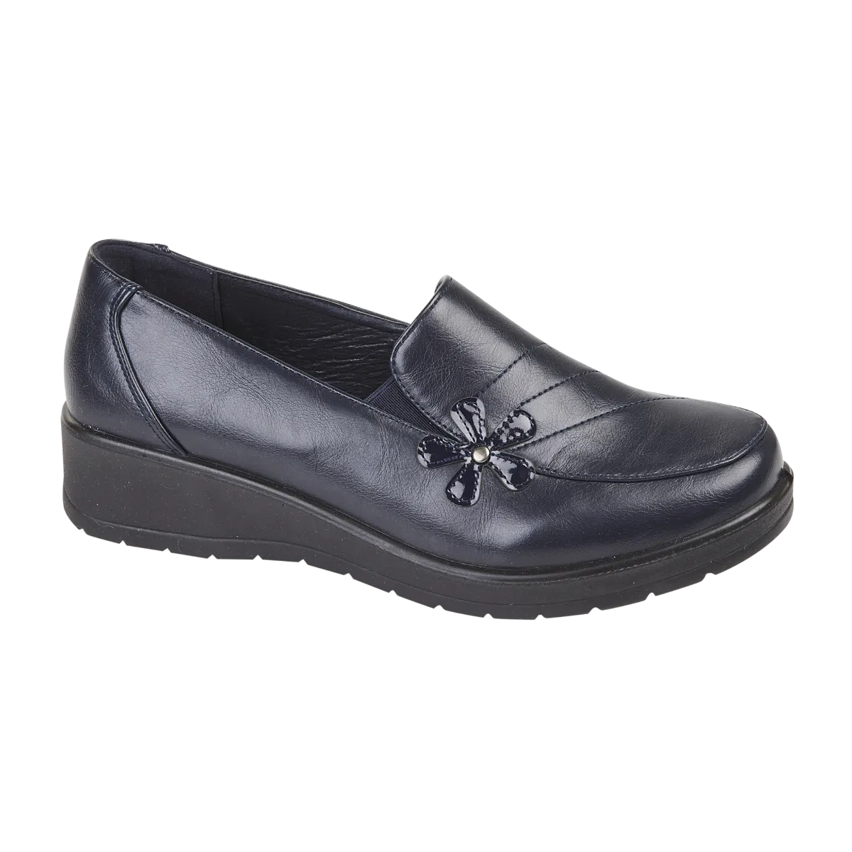 Ladies Navy Slip on Wedge Slip On Work Shoe Sorrento