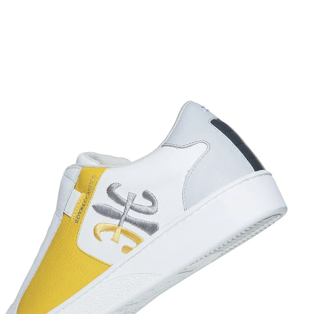 Men's Adelaide White Yellow Gray Leather Sneakers 02612-038