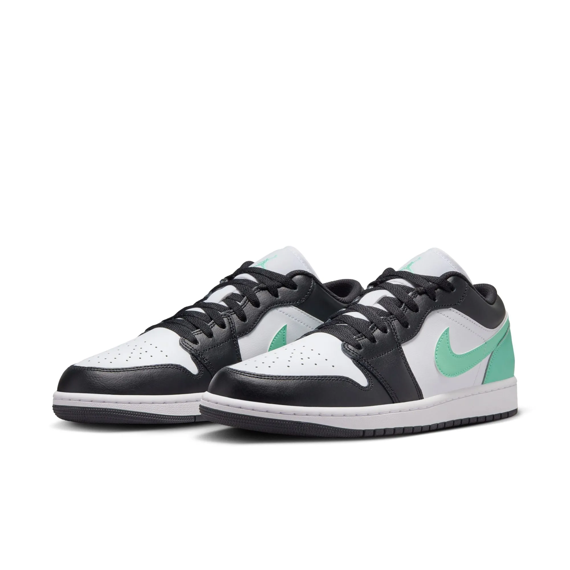 Men's Air Jordan 1 Low-WHITE/BLACK-GREEN GLOW