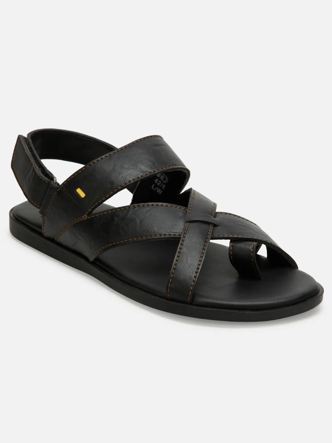 Men's Black Cross Strap Casual Sandals (IX5002)