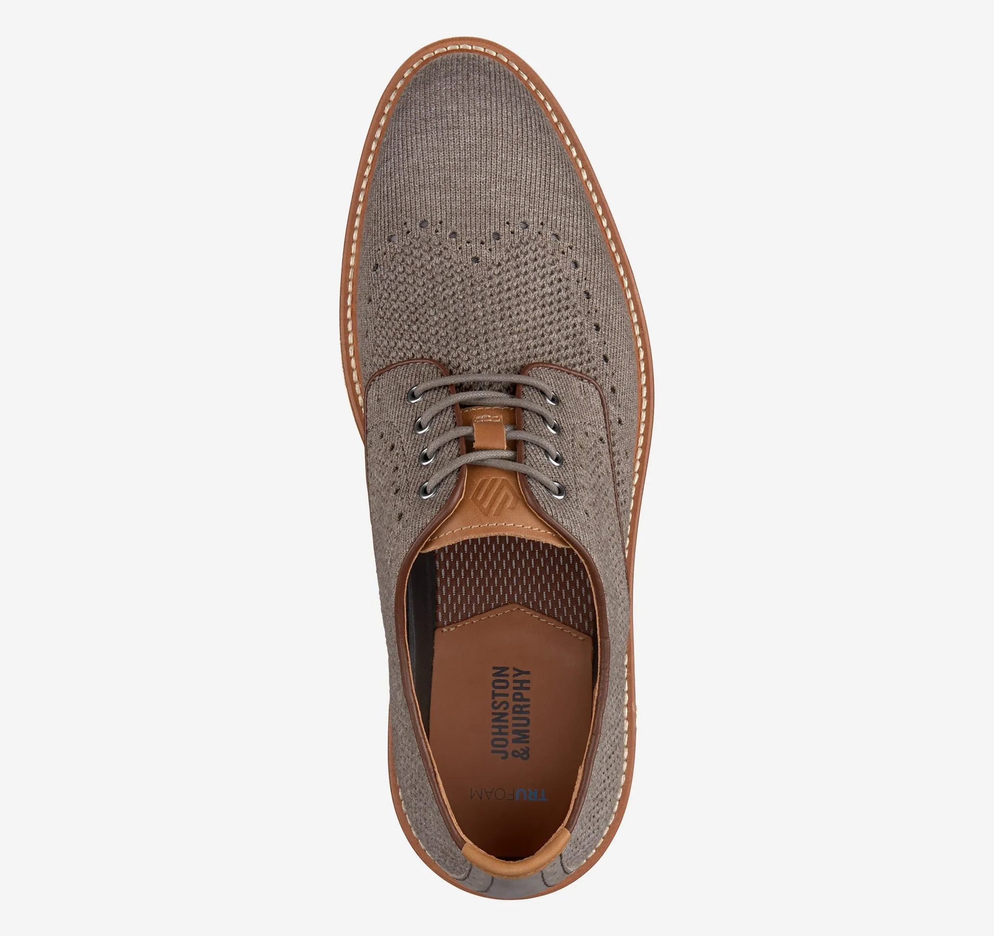 Men's Johnston & Murphy | Upton Knit Wingtip | Gray Knit