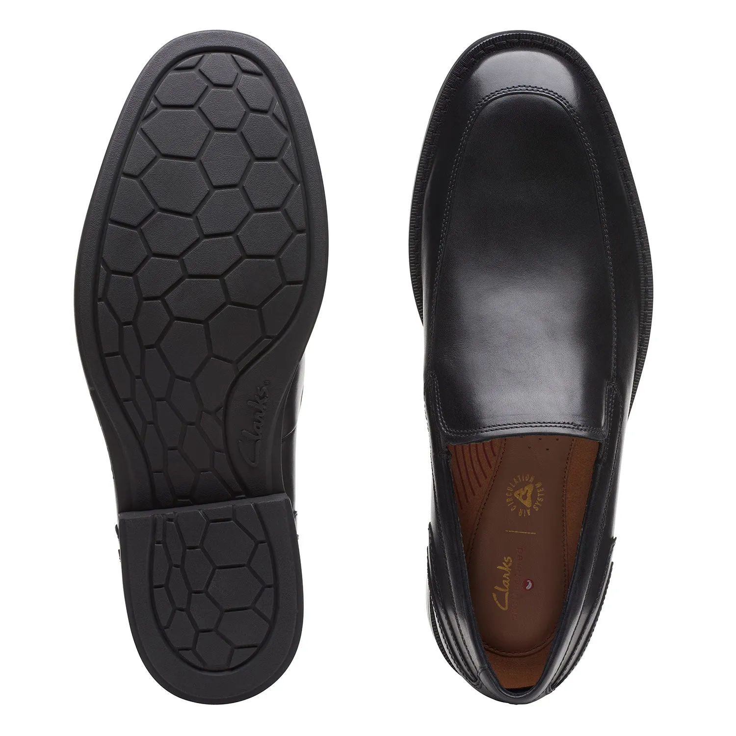 Mens - Un Hugh Step Black Leather