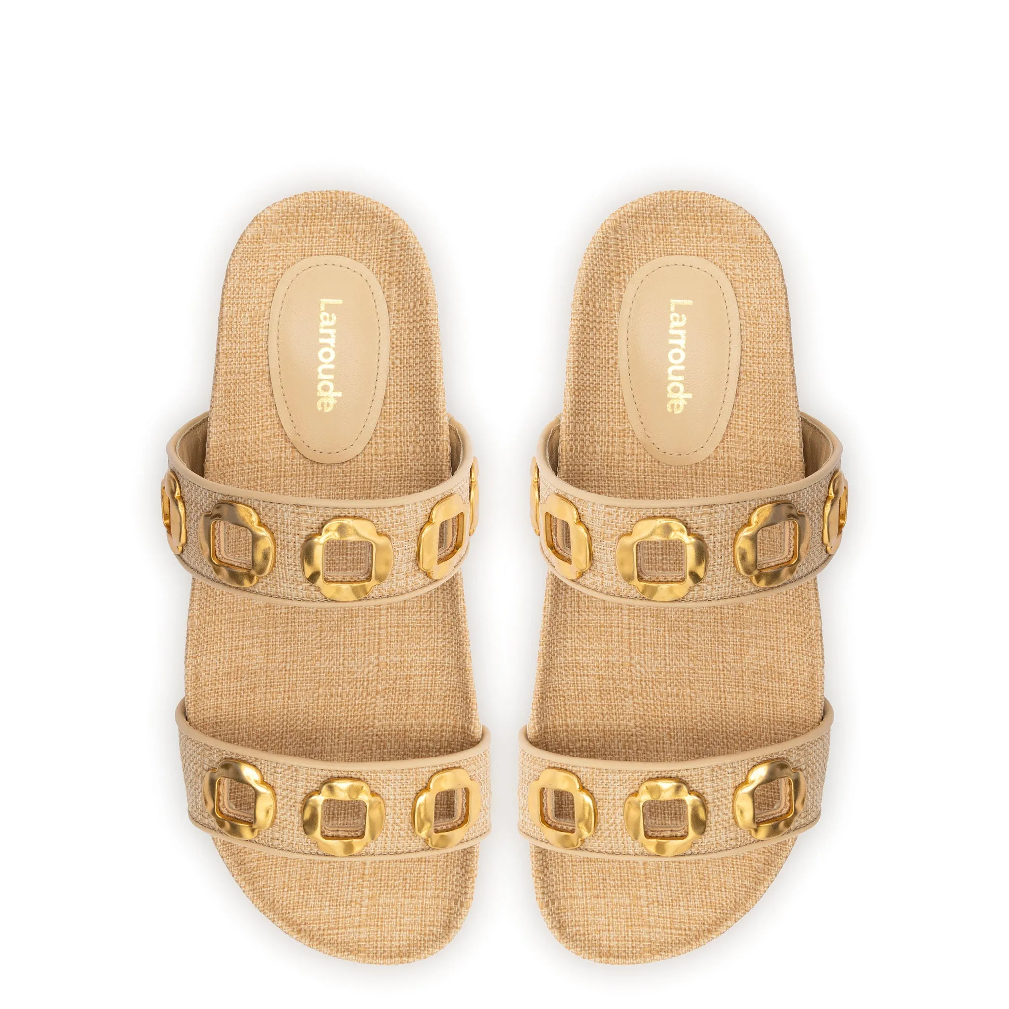 Milan Slide In Beige Raffia