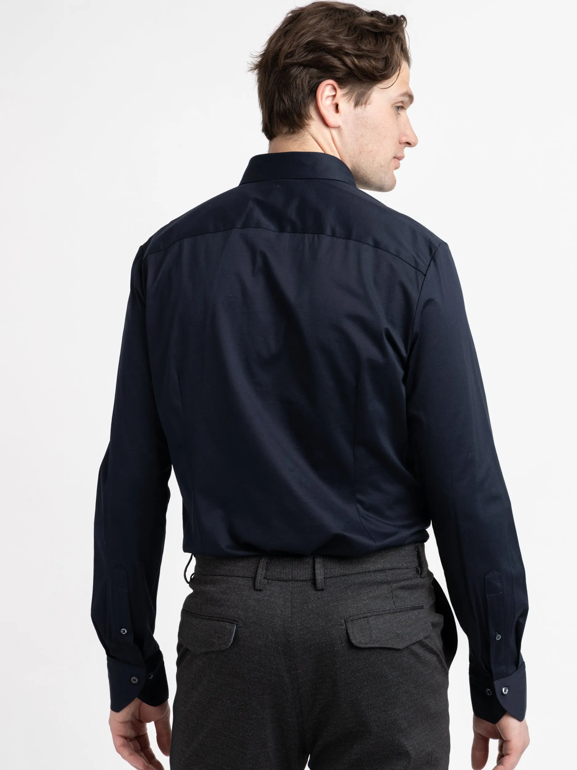 Navy Cotton Jersey Shirt