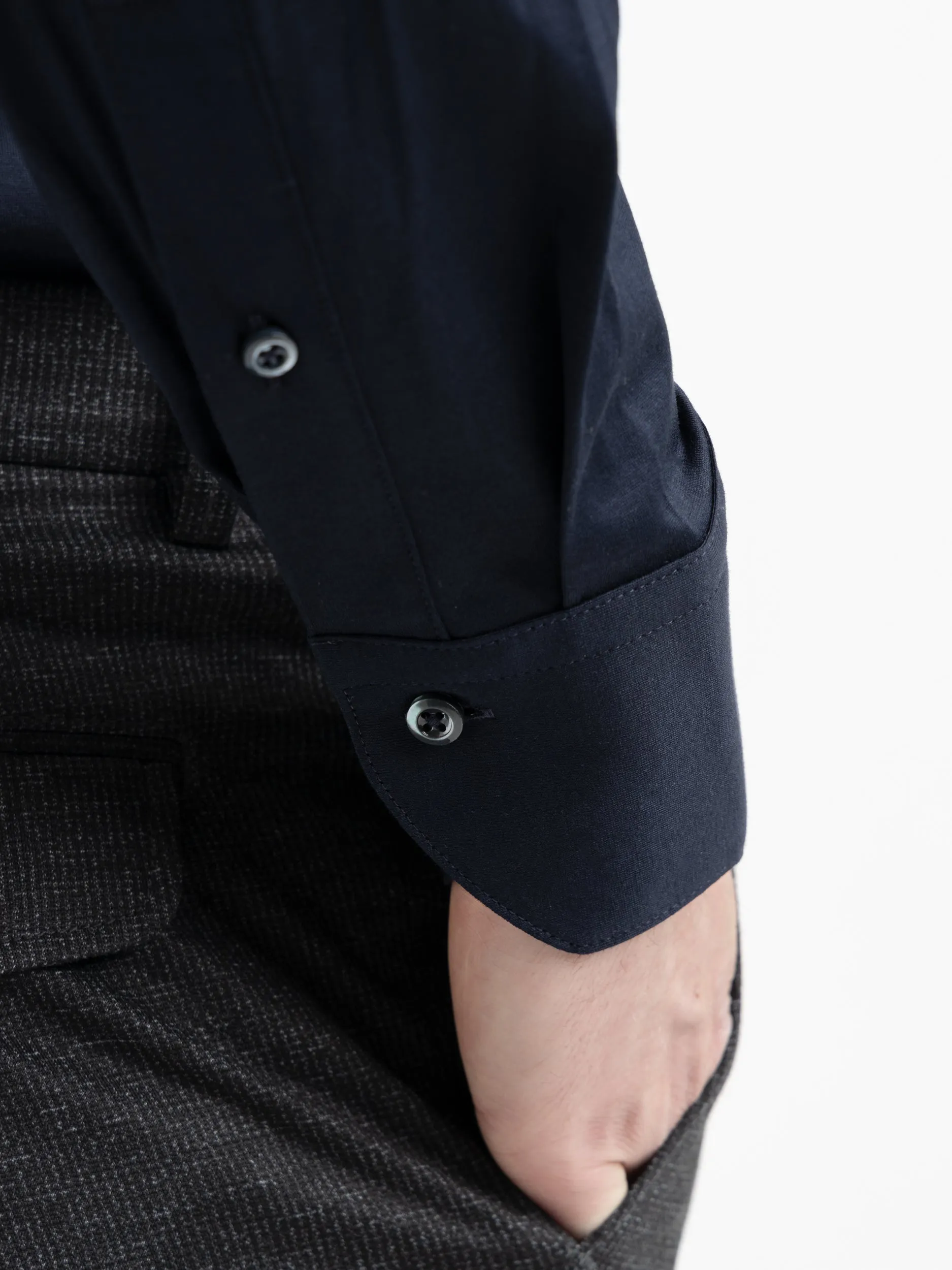 Navy Cotton Jersey Shirt