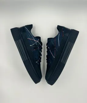 “NOVASTRIDE” LOW-TOP SNEAKERS IN NAVY NUBUCK WITH MULTICOLOURED DETAILING