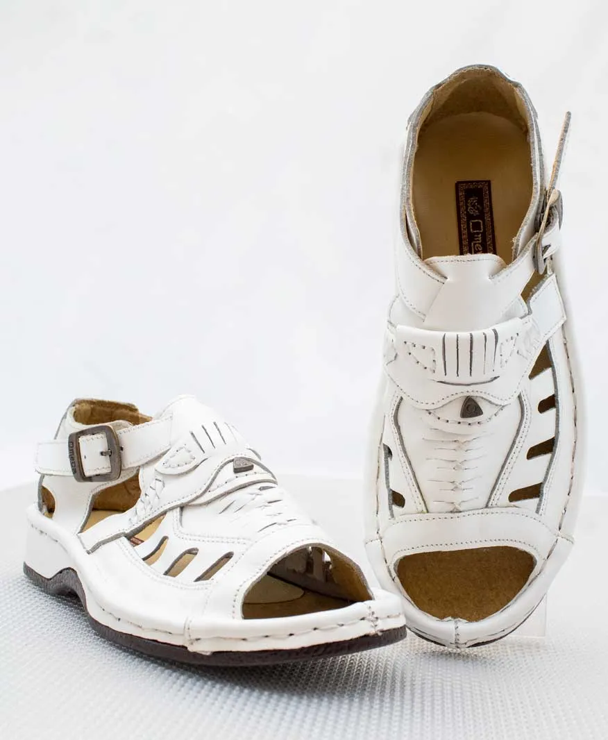 Omega Leather Soft White Sandal