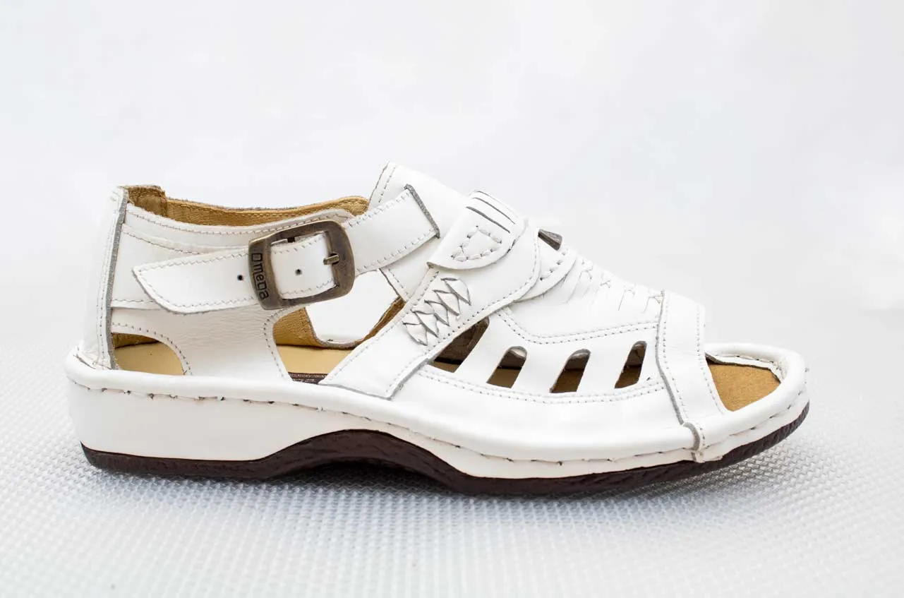 Omega Leather Soft White Sandal