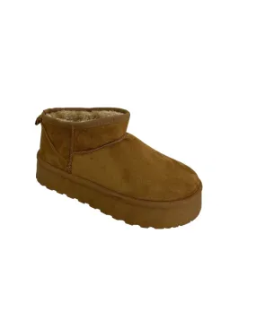 "Comfy boots" camel platform