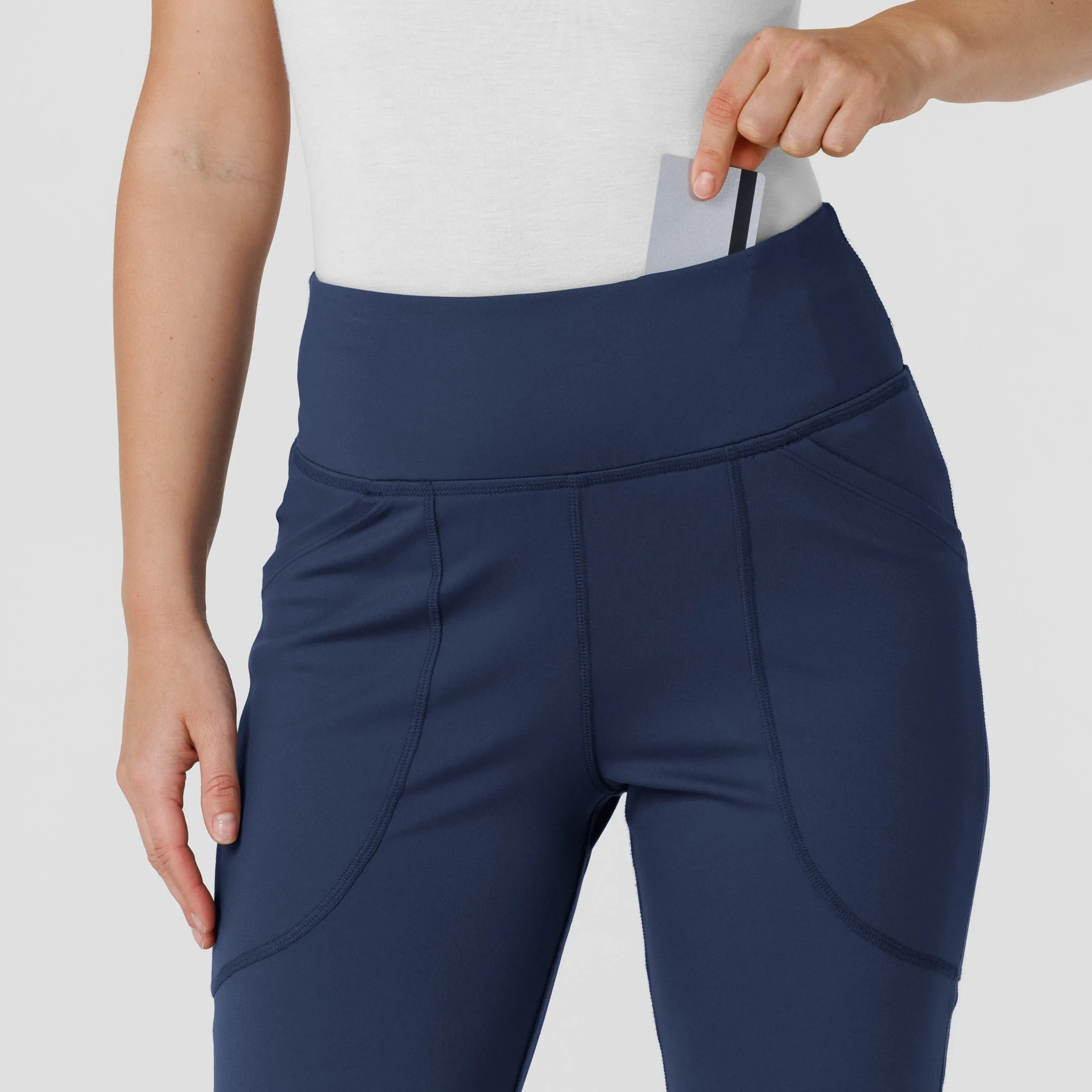 RENEW Knit Women's Flare Yoga Scrub Pant - Navy