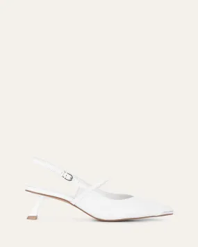 UPTON LOW HEELS WHITE LEATHER