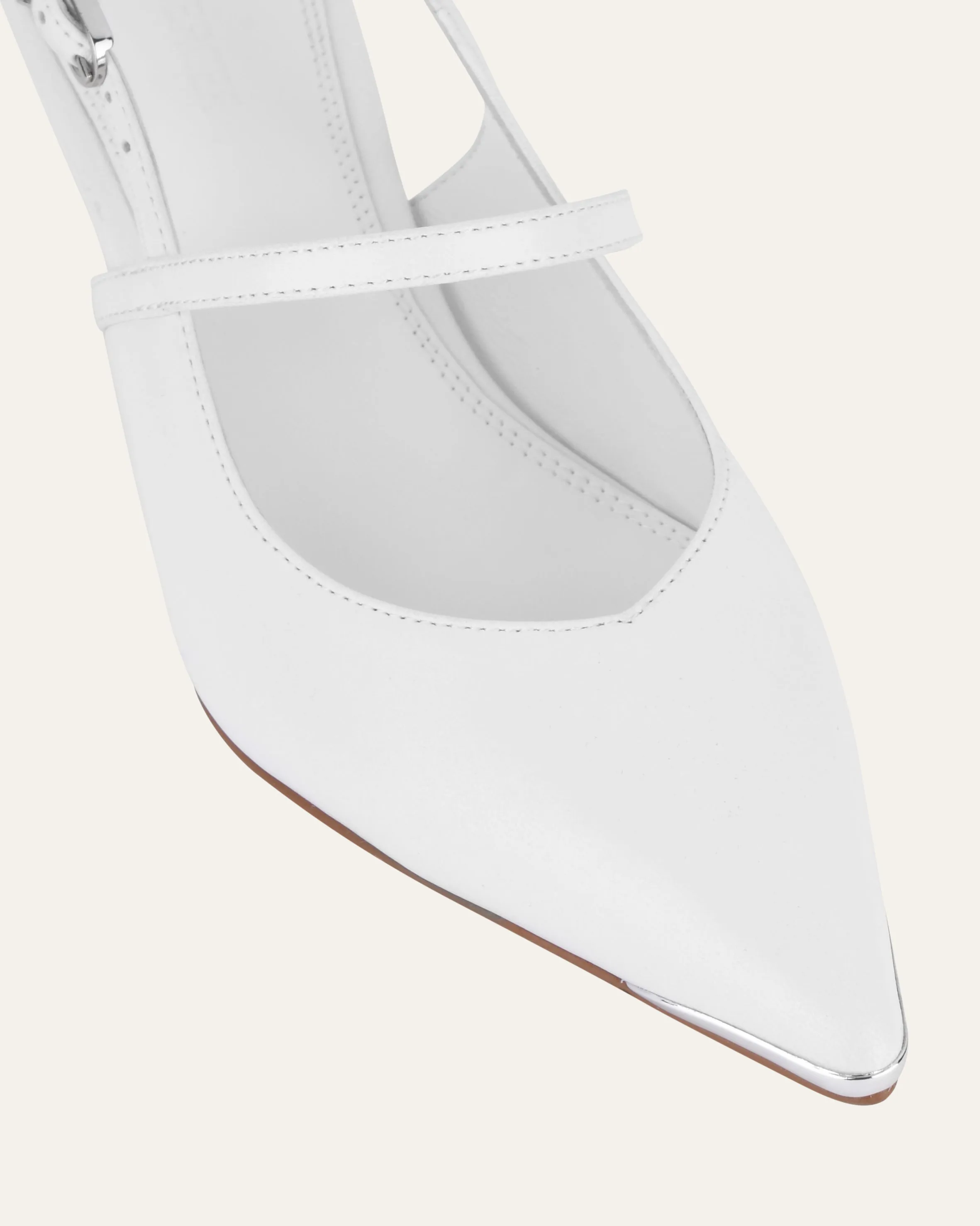 UPTON LOW HEELS WHITE LEATHER