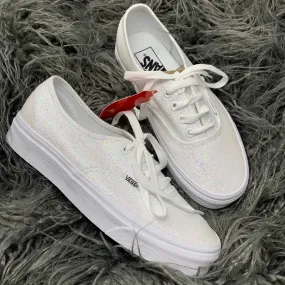 White Crystal Glitter Vans